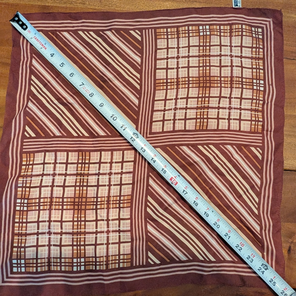 Brown and Cream Patterned Scarf